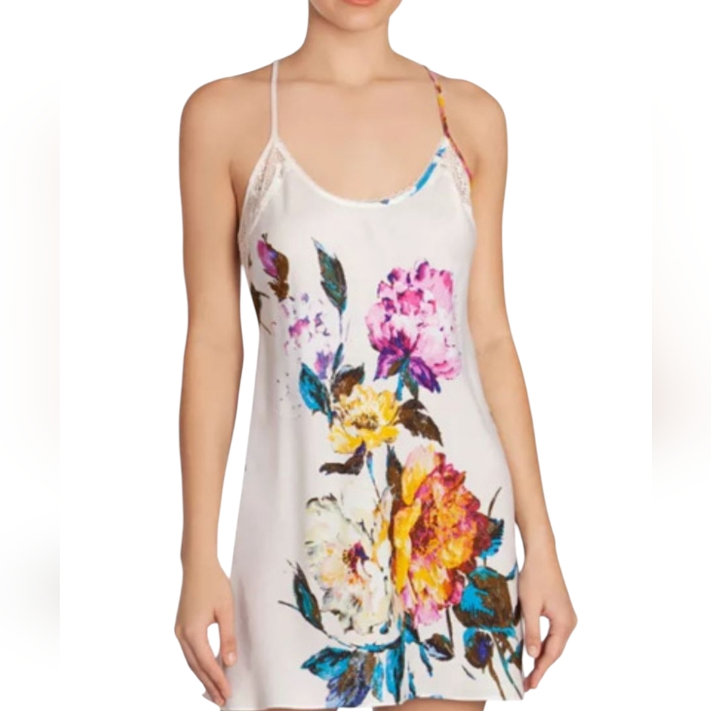 In Bloom By jonquil Floral Print Women's Nightgown Size Medium